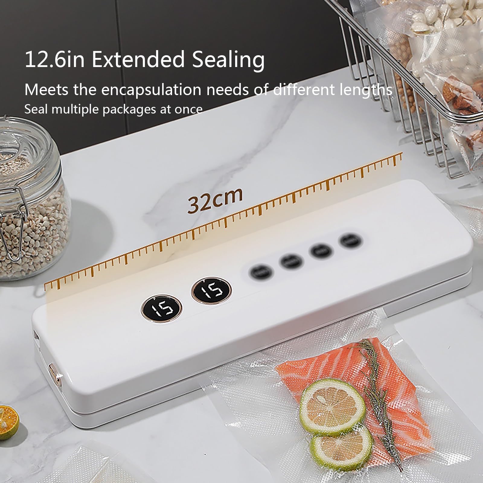Vacuum Sealer Machine with Wireless Portable Design for Kitchen, Camping & RV, 3-Seal Modes W/Dry & Moist Food(Black)