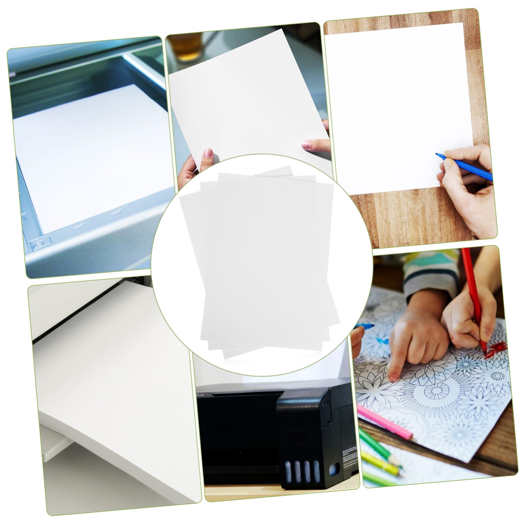 PLAFOPE Druckerpapier Mehrfachpack 100 Blatt mit Glatter Oberfläche A4 Fasern und Schmierverhinderung Blanko Kopierpapier Beige für Kleine Büros