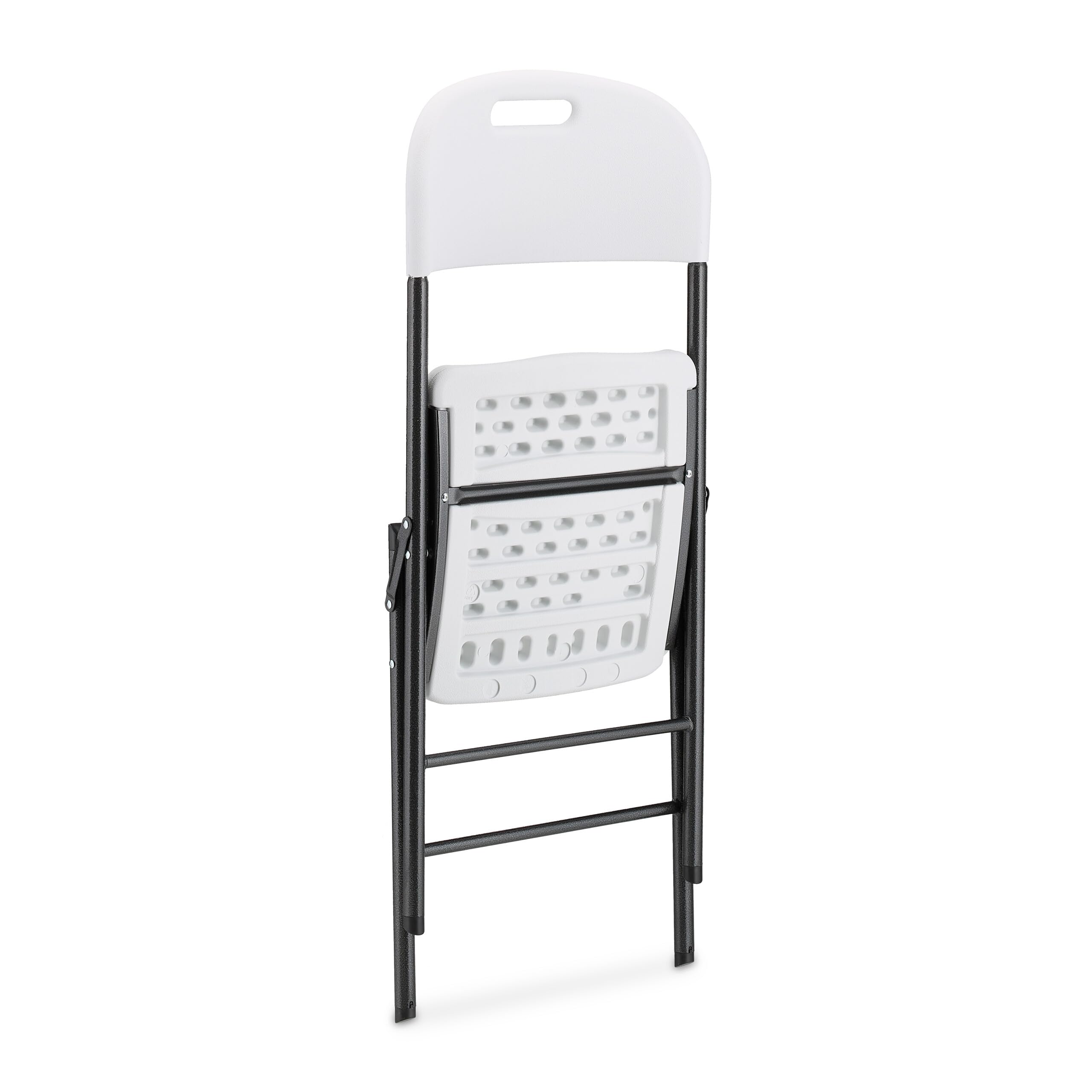 Relaxdays Chaise de Jardin Pliante, Lot de 2, pour l'extérieur, 150 kg, résistante aux intempéries, Noir-Blanc