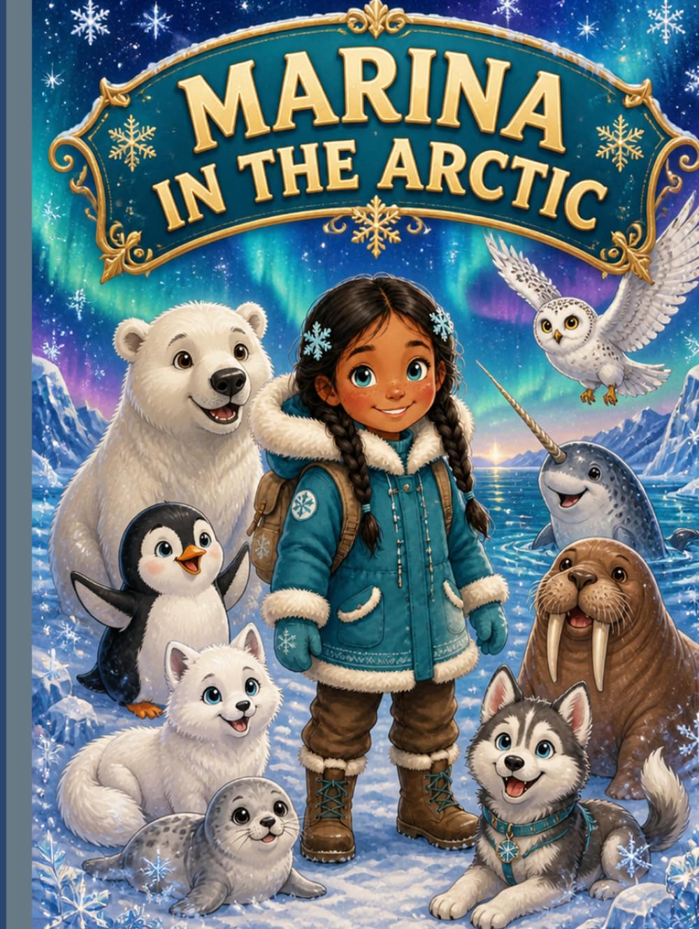 Marina in the Arctic: A Frozen Wonder Adventure with 50 Polar Creatures for Curious Kids Ages 4-8 | Discover Polar Bears, Penguins, Narwhals, Snowy ... in This Beautiful Bedtime Picture Book