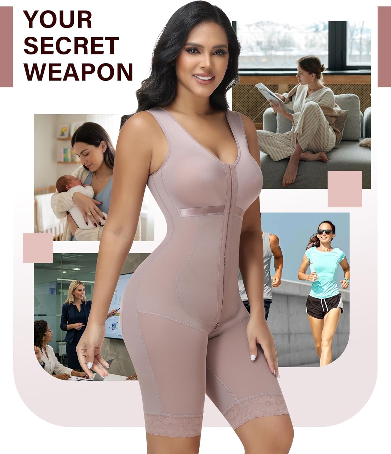 Fajas Colombianas Shapewear for Women Tummy Control Bodysuit Butt Lifter Post Surgery Body Shaper - Image 6