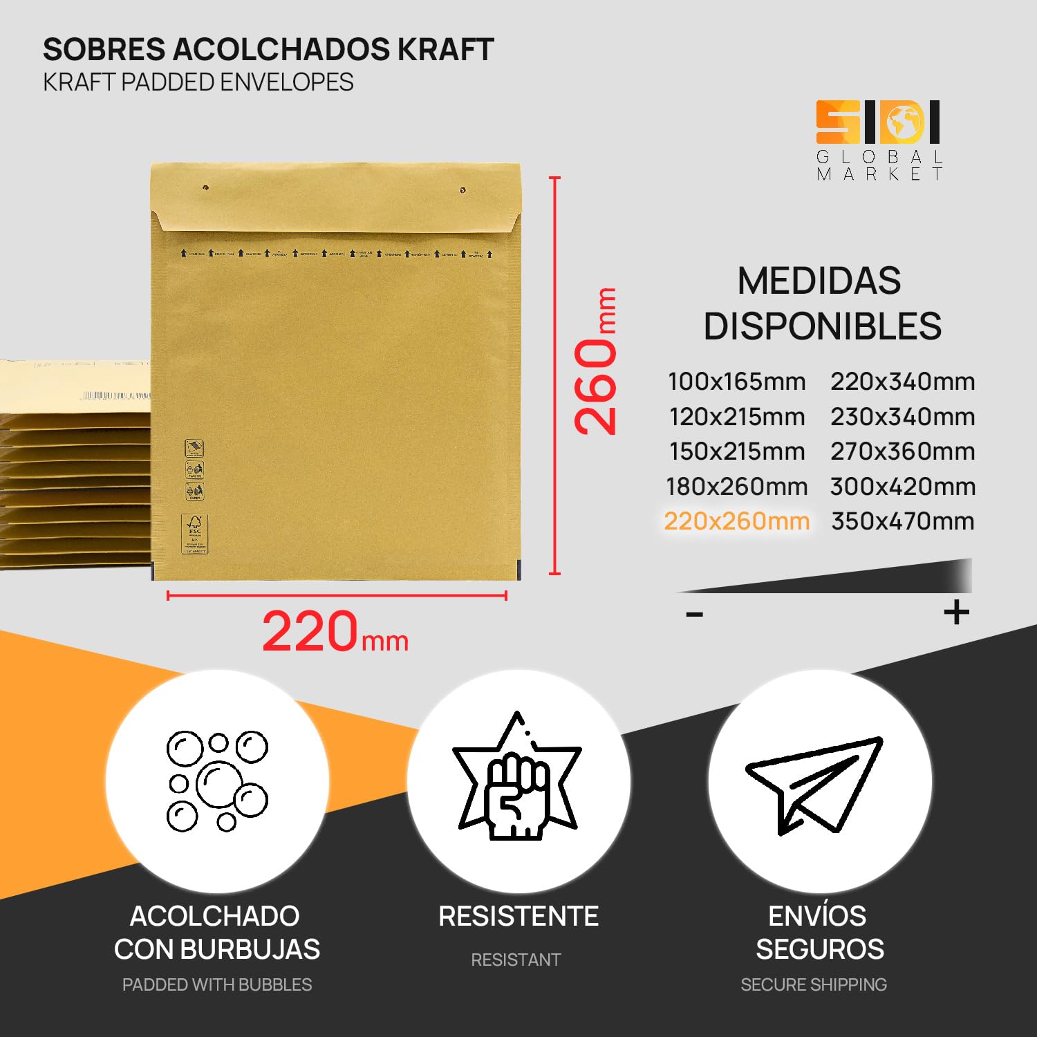 Padded Envelopes, Bubble Mailers, Kraft Bubble Padded Envelopes with Self-Seal Seal, Clothing Shipping Bags - Image 2