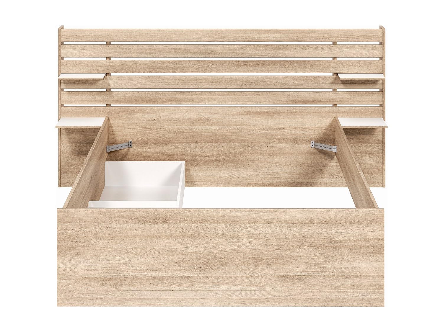 Parisot Lit Adulte ESCALE 140x190/200 cm - Tete de lit + 2 tiroirs - Décor Chene du Japon
