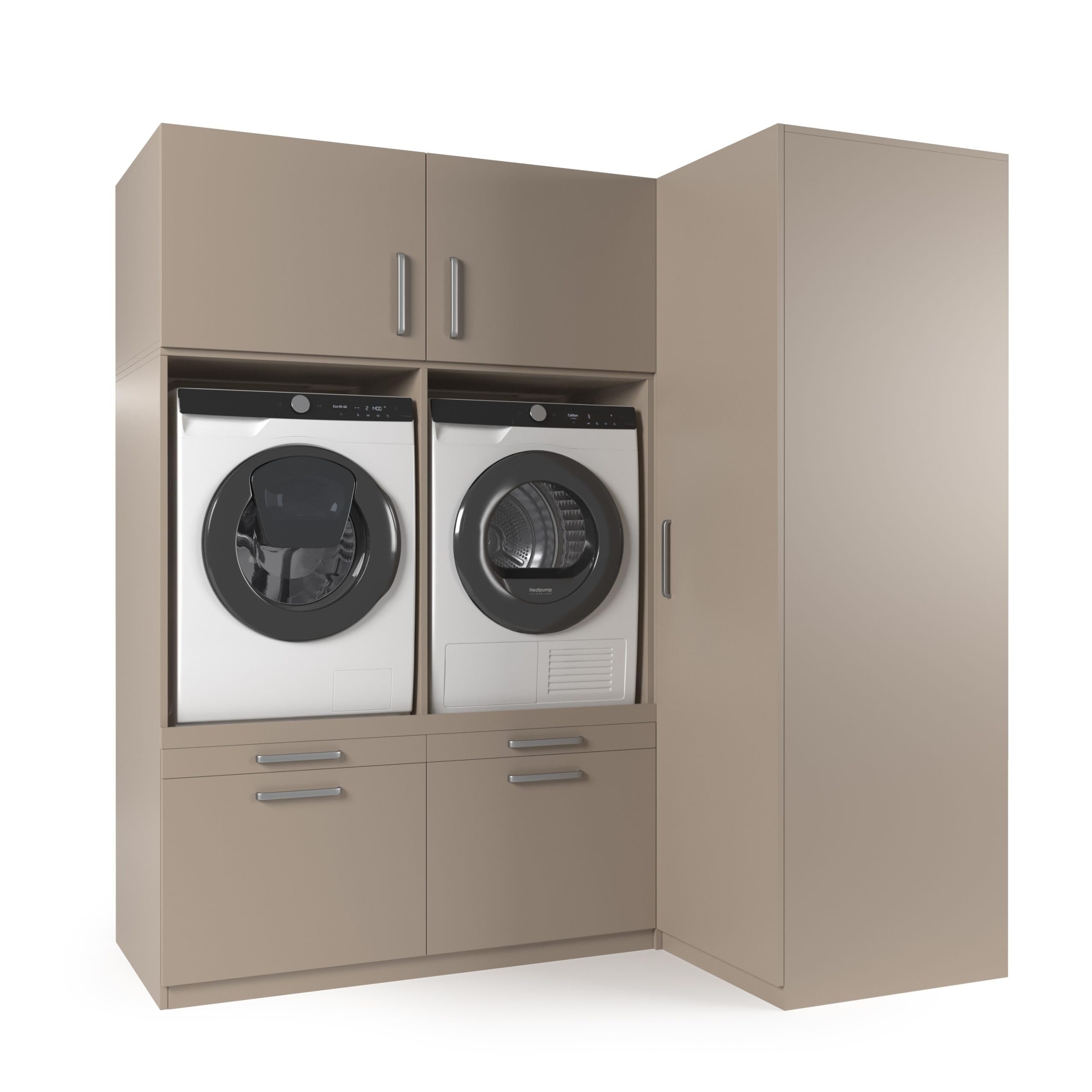 Lavadora Gabinete Bern - Lavadora elevadora - Conversión a máquina - 700(D)*2030(B)*2110(H) mm - Gris pardo - Diseño ergonómico y elegante, que ahorra espacio y es fácil de colocar