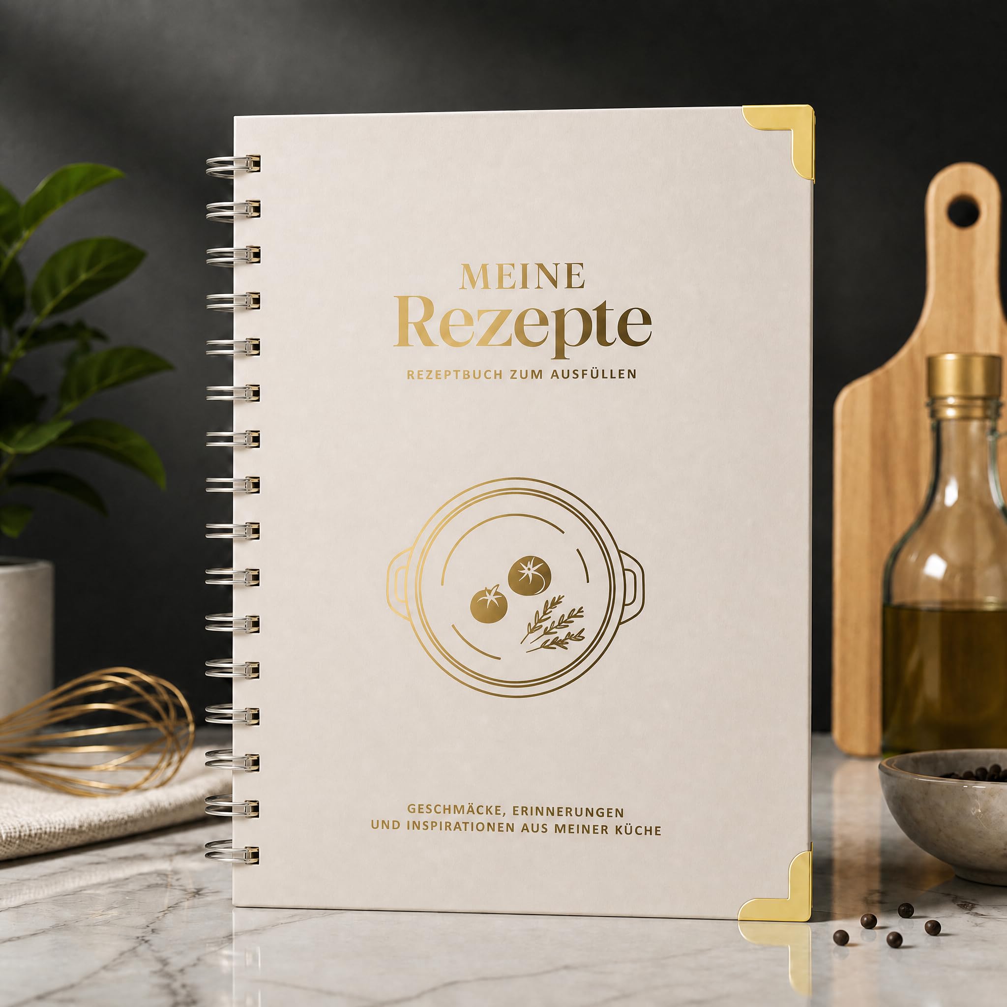 BIROYAL Rezeptbuch zum Selberschreiben A5-120g Papier, 100 Rezepte mit 2 Seiten Pro Rezept, Großer Schreibraum - Mit Umrechnungstabelle, Mama Geschenk, Einzugsgeschenke Wohnung, Geburtstagsgeschenk
