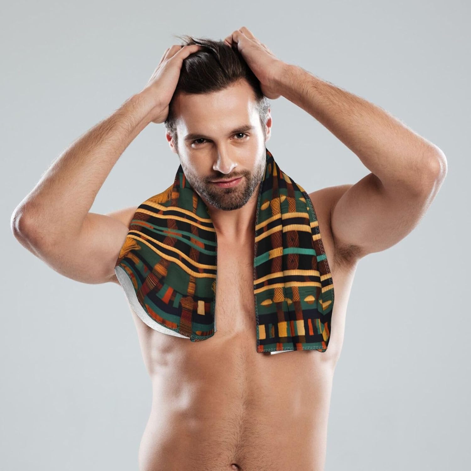 African Classic Weave Print Hand Towels for Kitchen, Decorative Bathroom Towels Decor Farmhouse Cute for Men Women Gifts