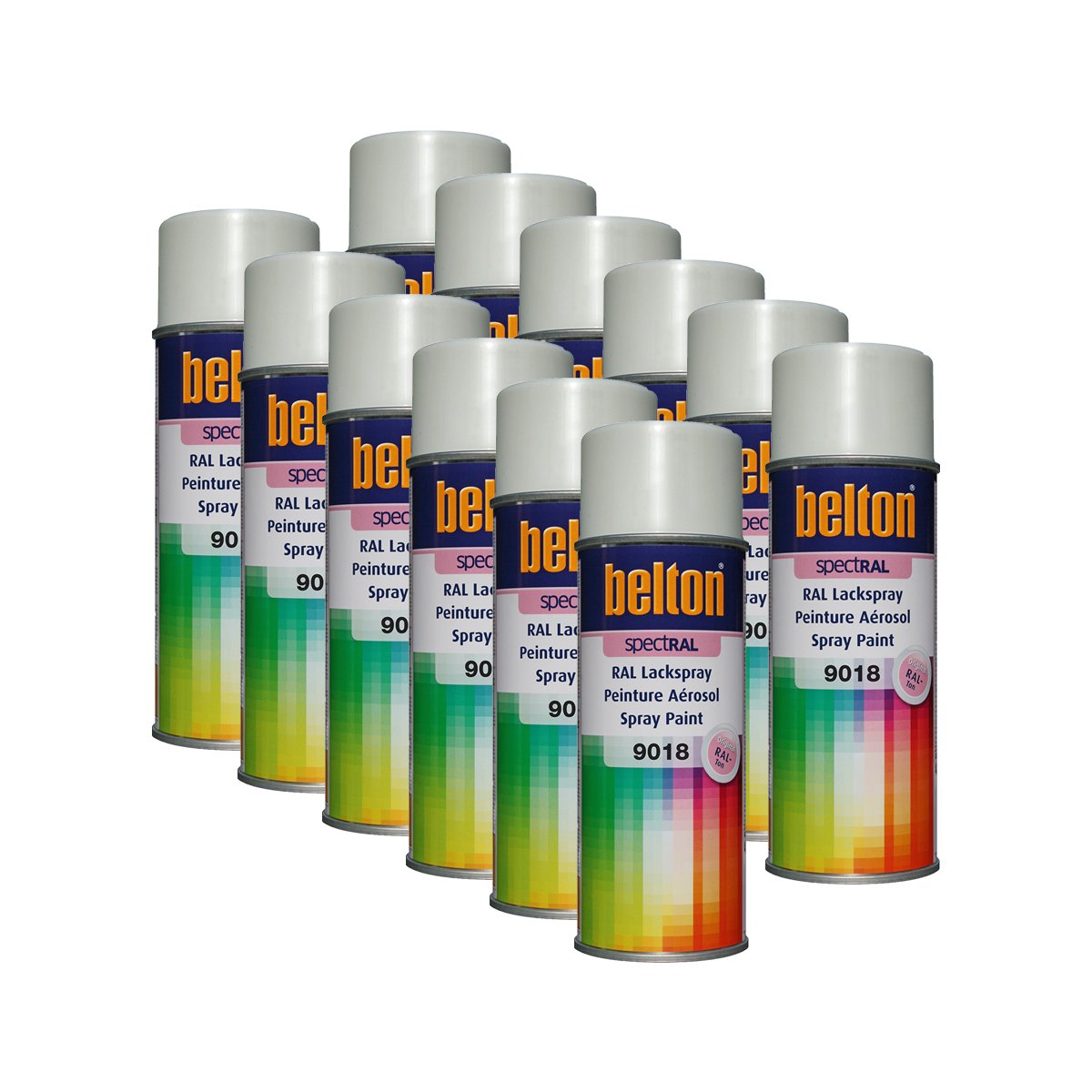 12x KWASNY 324 194 BELTON SPECTRAL Lackspray RAL 9018 papyrusweiß hochglanz 400