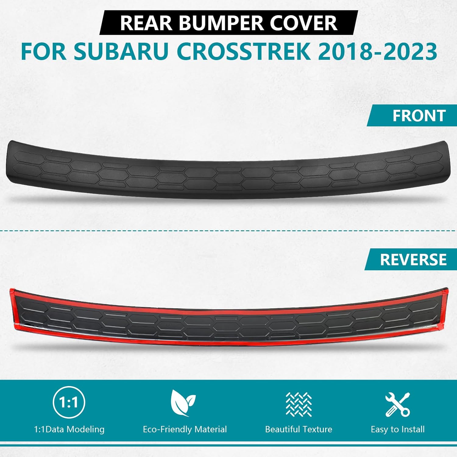 Rear Bumper Cover for Subaru Crosstrek 2018-2023 Accessories, Car Trunk Door Protector Molding Trim, DIY Direct Replacement Rear Bumper Guard Anti-Collision Strip
