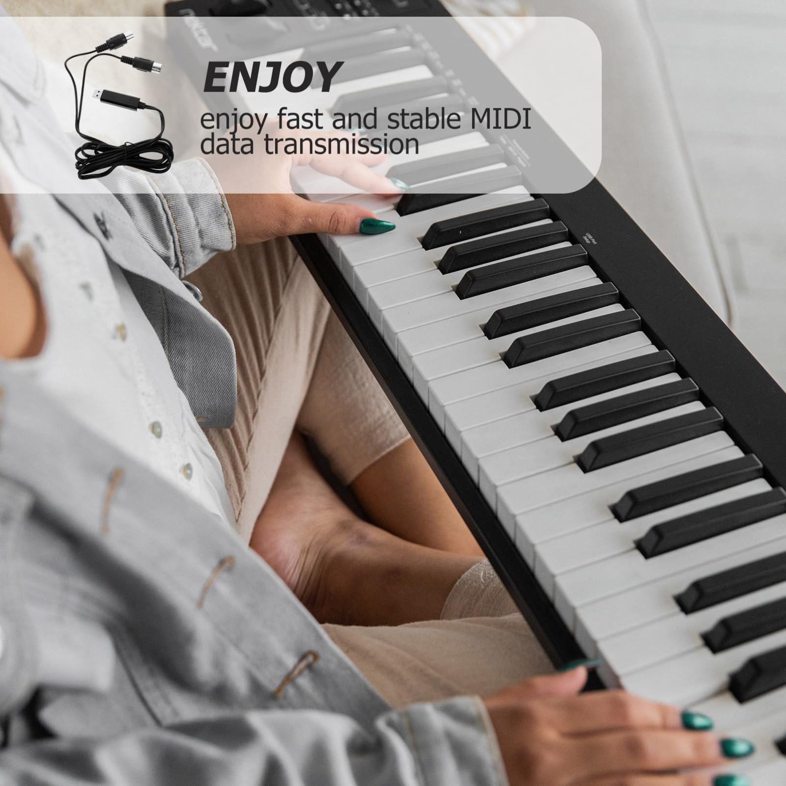 SUPVOX 3piezas Cable Convertidor Midi Usb Para Piano y Teclado Electrónico Conexión Rápida Pc y Laptop Adaptador Compatible Windows y Transmisión De Datos Estable Retardo