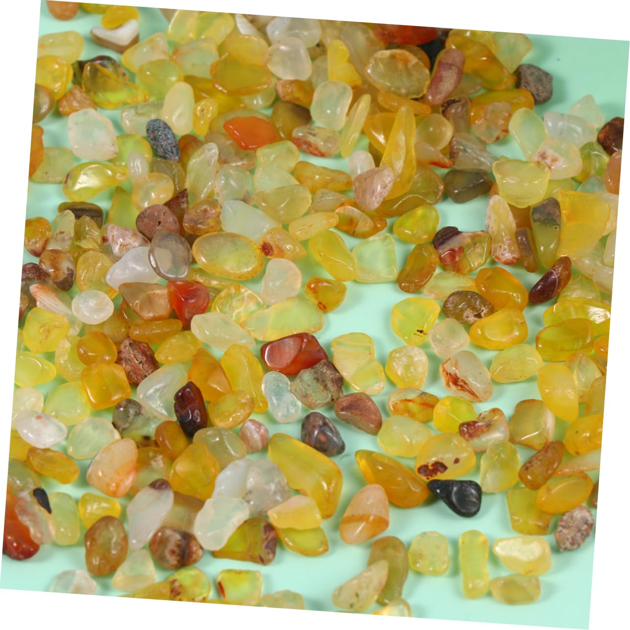 IWOWHERO 200G Yellow Agate Irregular Gravel Polished Decorative Stones for Flower Pots Fish Tanks Aquariums and Garden Landscaping Creative DIY Crafting Smooth Edges Unique Color