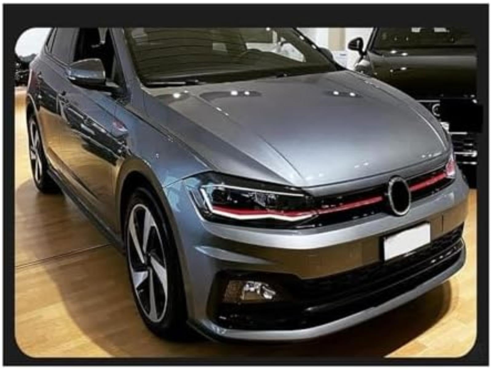 Dla Vw, dla Polo 2017-2021 reflektor obiektyw projektora lampa czołowa samochodu reflektory sygnał Drl przednie lampy samochodowe reflektor włącz (Right Hand Drive Silver All LED)