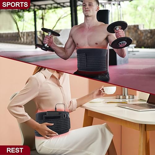 Miniatura 7 de HKE - Terapia de luz roja para cuerpo, cinturón de terapia de luz infrarroja para aliviar el dolor, flexible y portátil, 660 nm y 850 nm, envoltura