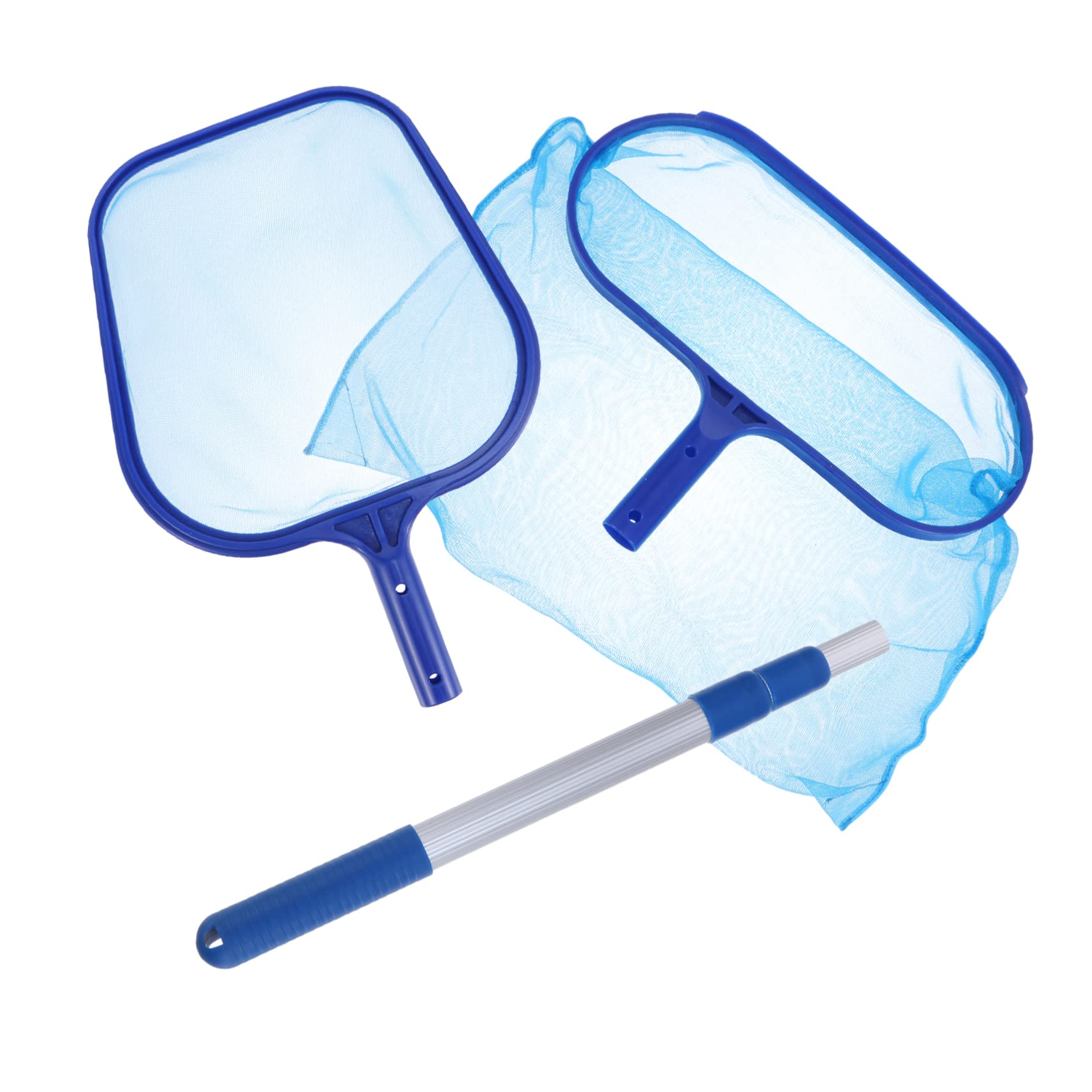 Sosoport Épuisette Télescopique pour Piscine Râteau Filet Fin pour Nettoyage Récupération des Débris Légers Bassins et Aquariums