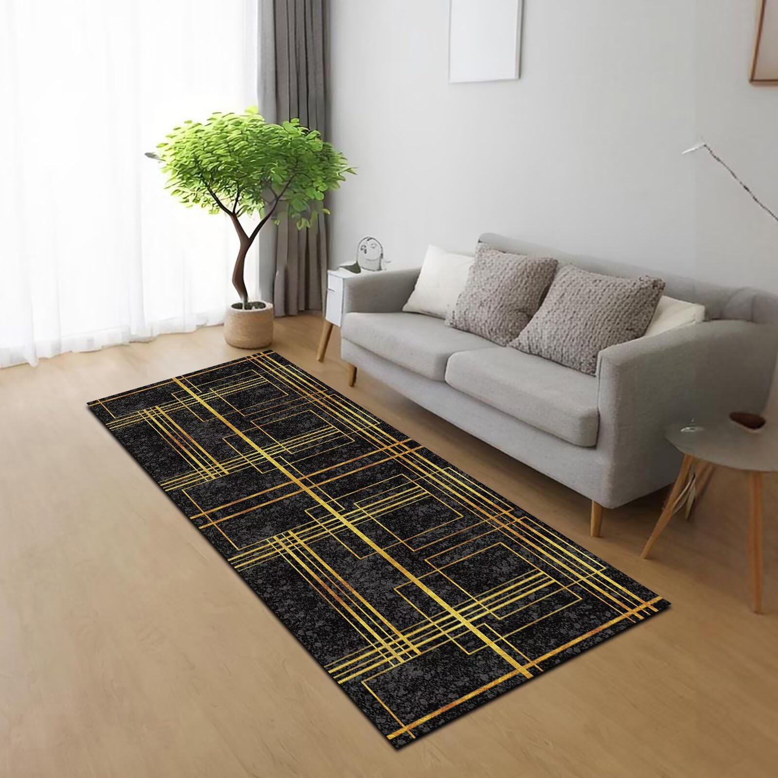 Tappeto Passatoia Cucina Lavabile Antiscivolo 80X450CM Tappetino Runner Moderno Tappeto Corridoio verde Salotto Camera da Letto Lavanderia Ingresso Interno