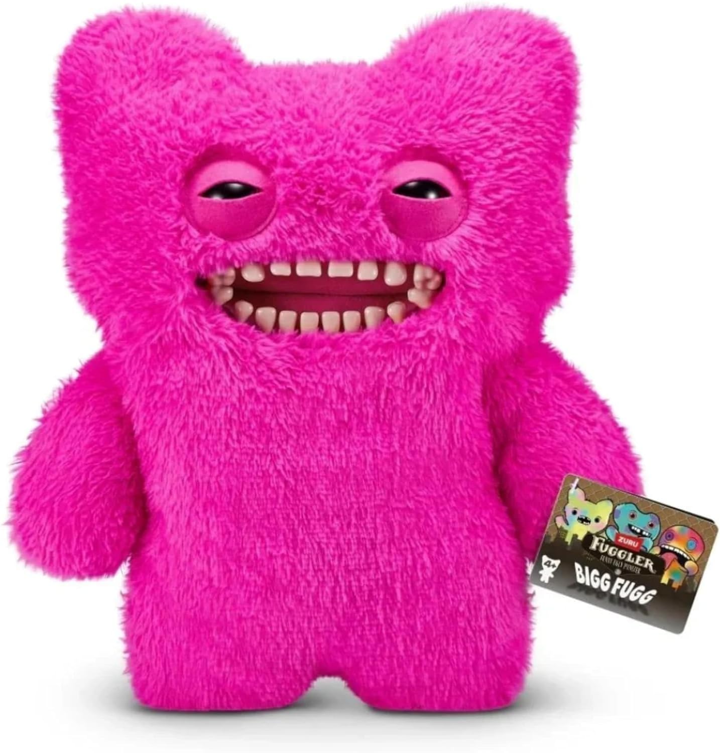 ZURU Fugglers Bigg Fuggs - Big Funny Ugly Monster Plush - 17 inches (Mr Buttons (Pink))