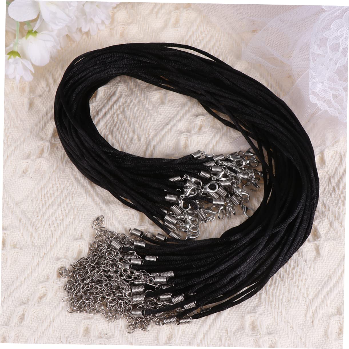 SEWACC 120piezas Cuerda De Collar Diy De Color Negro Para Fabricación De Joyas Pulseras y Collares Cuerda De Nudos Chinos Material Ligero y Duradero