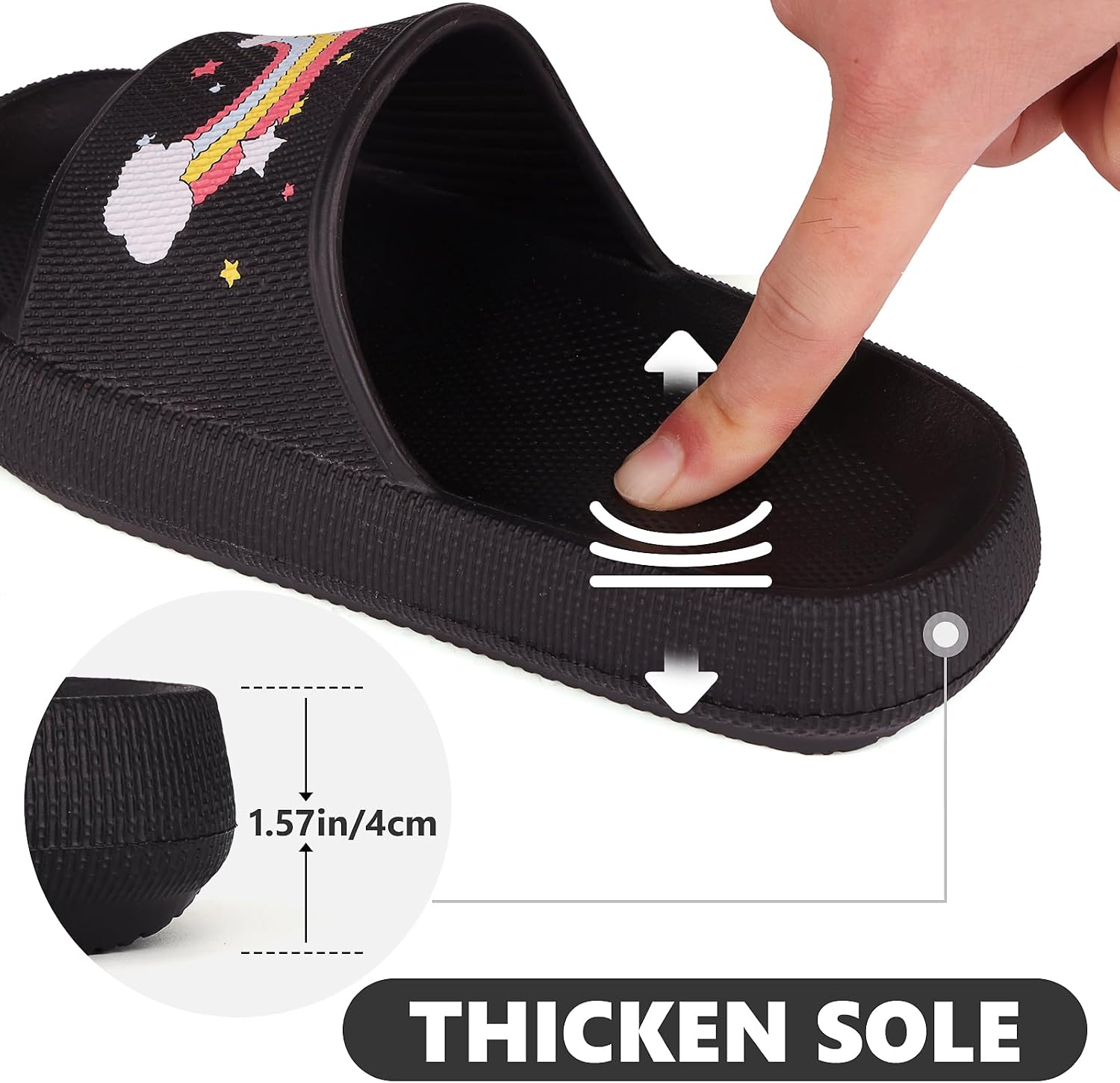 Kids Cloud Slides丨Pillow Sandals for Boys Girls丨Quick Drying Bathroom Shower Sandals丨Summer Beach Pool Slippers| Thick Sole Non-Slip