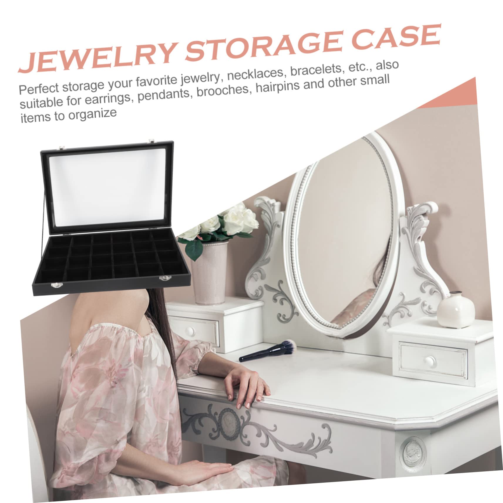 1pezzi Contenitore Per Gioielli Scatola Portaorecchini Multi-scomparto Organizer Per Collane Polsini e Piccoli Accessori Da Toeletta