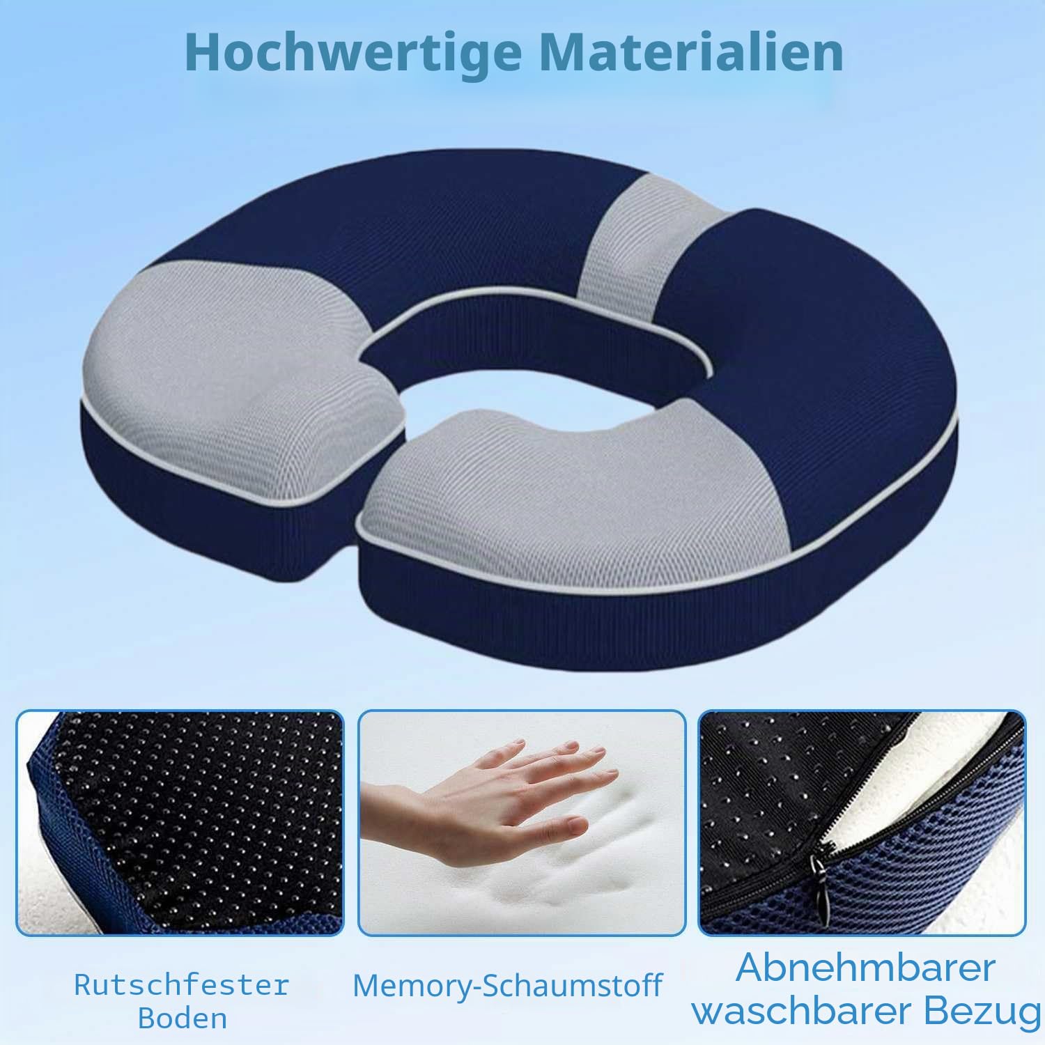 Hämorrhoiden Sitzkissen, Ergonomisches Sitzkissen Bürostuhl, Orthopädisches Sitzkissen, Memory Foam Steißbeinkissen für Steißbein Ischias Hämorrhoiden Rückenschmerzlinderung