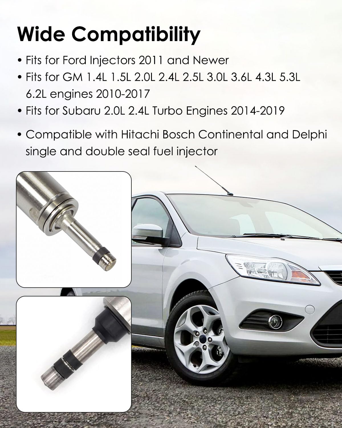 Kit d'installation de joint d'injecteur 8 pièces de rechange 34720, kit de joint d'injecteur compatible avec de nombreux moteurs Ford GM et Subaru pour remplacer les injecteurs de carburant simples et