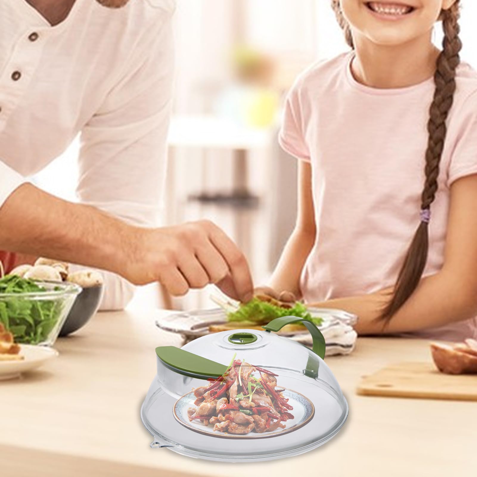 Otufan Couvercles pour Micro-Ondes pour Aliments, Protection Contre Les éclaboussures De Nourriture PC, Couvercle Contre Les éclaboussures pour Micro-Ondes avec Poignée D'extension(café