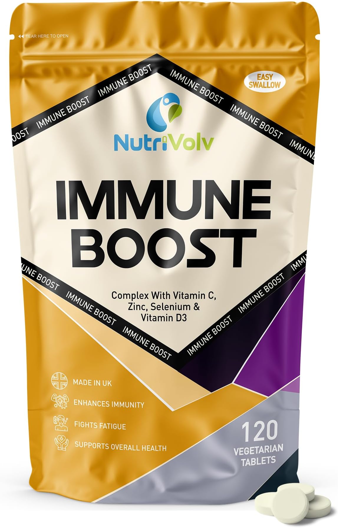 Immune Boost - Full of Vitamin C, D3, Zinc, and Selenium High Strength Healthcare Pills for Men and Women -120 Tablets