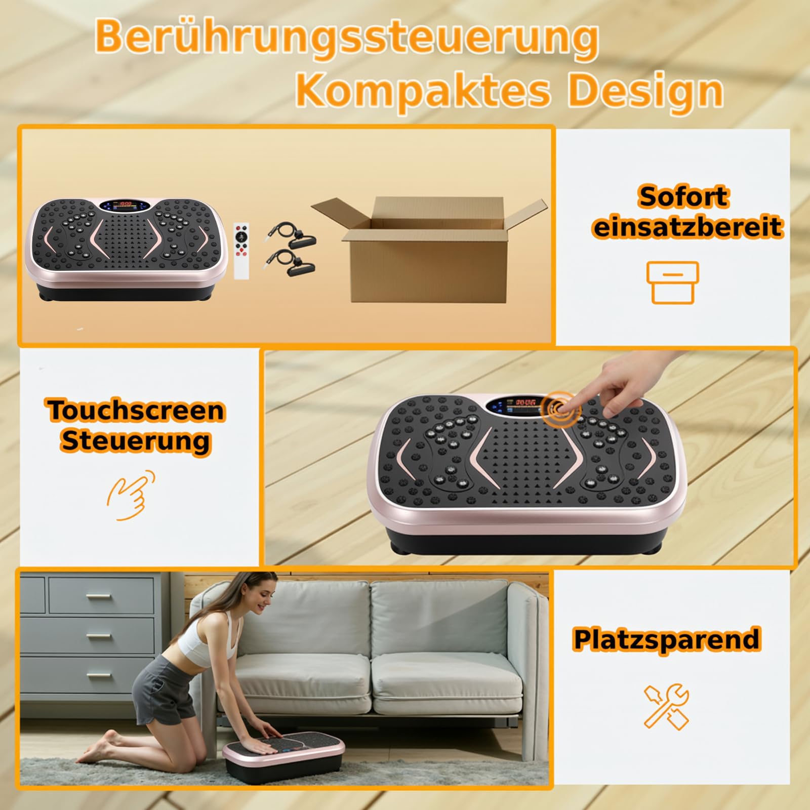 TLGREEN Platforma wibracyjna, 99 poziomów i 5 programów treningowych, kompaktowa konstrukcja, pilot zdalnego sterowania, antypoślizgowa, pełny trening ciała, deska wibracyjna fitness