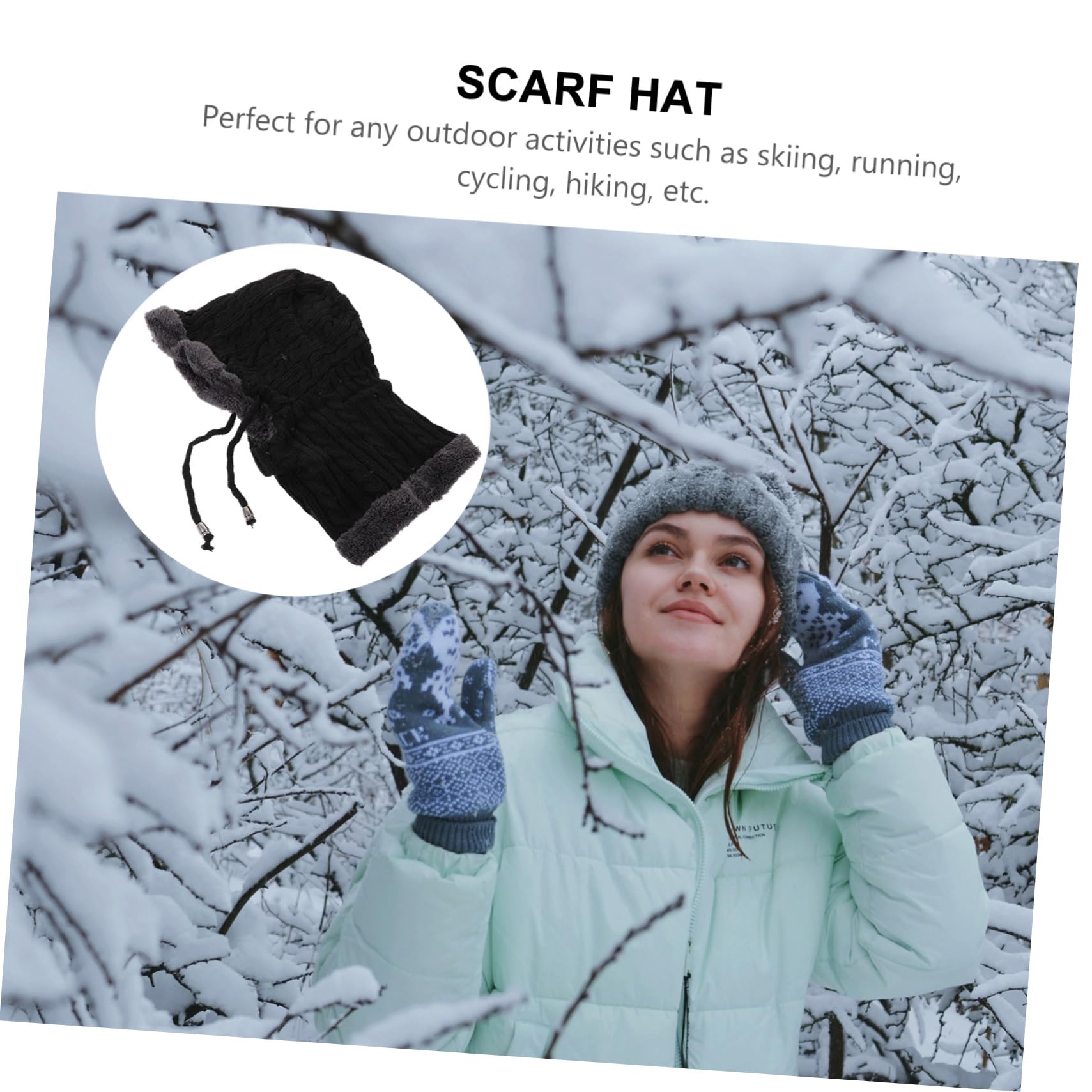 FRCOLOR Gorro Tejido Polar máscara de esquí Unisexo frío Encapuchado Sombreros Gorros Calientes para Mujer Sombrero de Punto Gorras de Punto para Hombre Sombrero de Bufanda