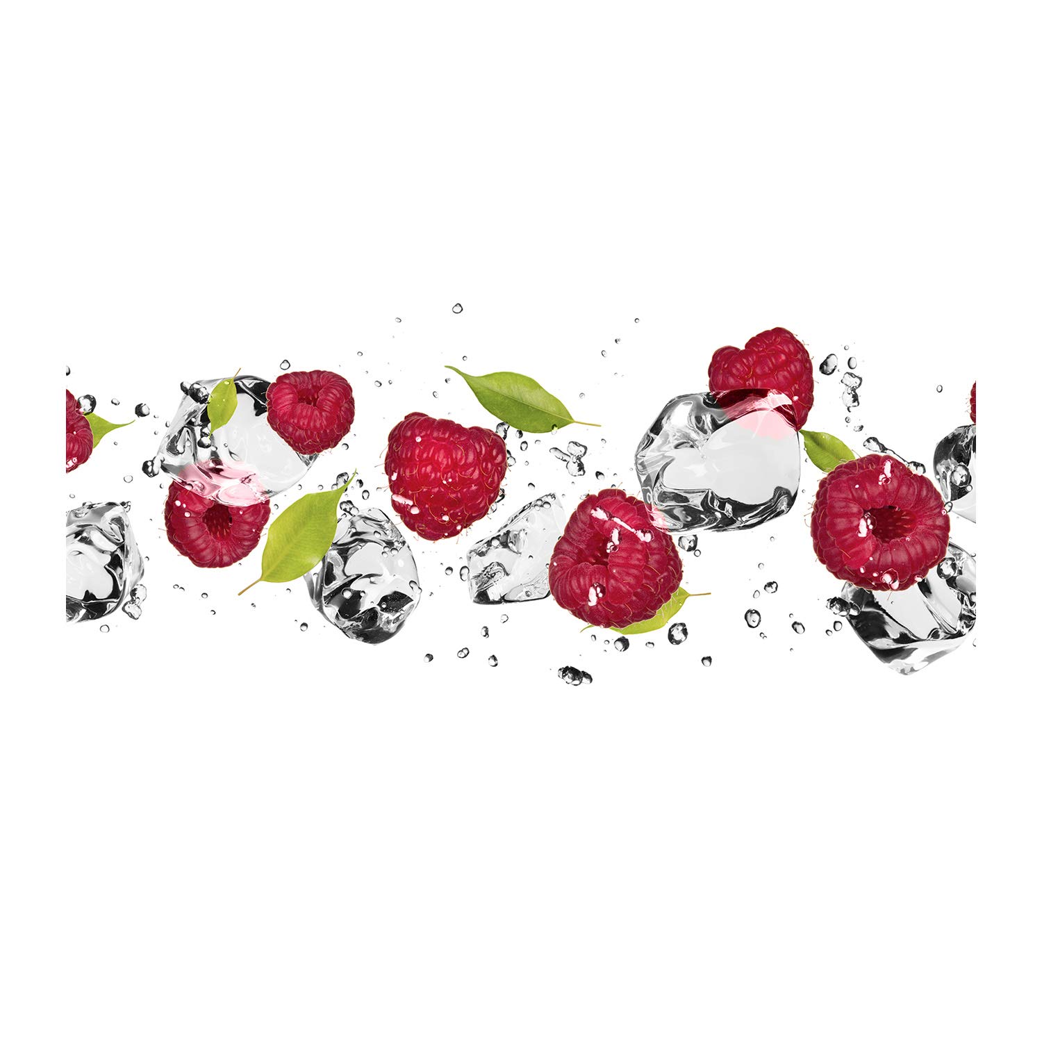 Tableau en verre cuisine 120x60 anti-taches, photo panoramique framboise rose
