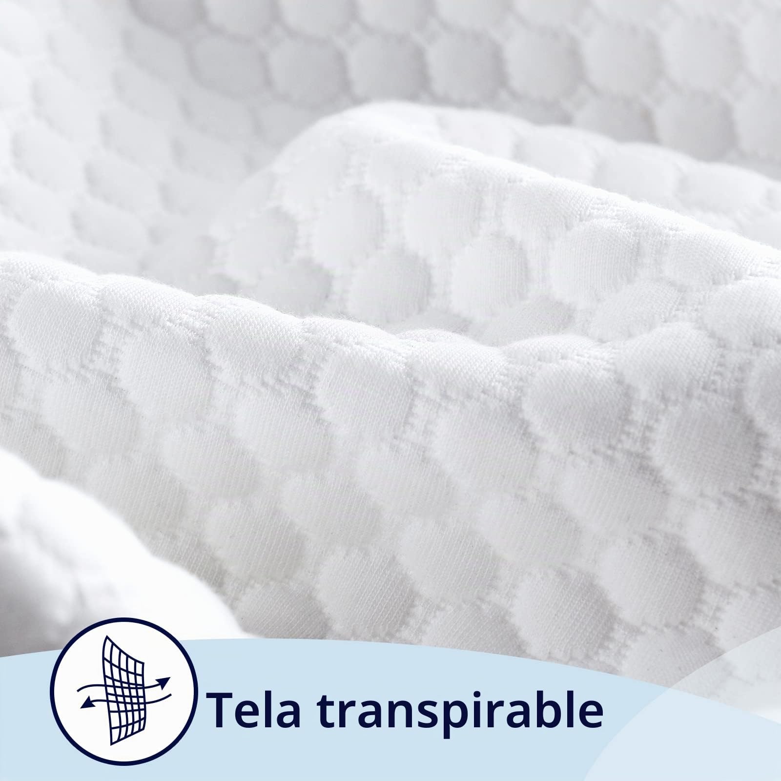 Almohada Dura Pequeña Viscoelástica 60 cm, Almohada Firmeza Alta Ortopédica Cervical para Dormir Bien, Cojin Firme Memory Foam para Cama 40x60x11 cm
