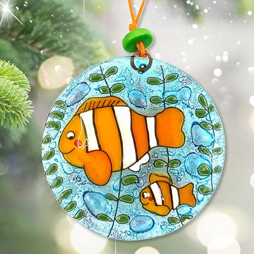 Miniatura 3 de Adorno de pez payaso, adorno de Navidad de vidrio reciclado, regalo de decoración navideña