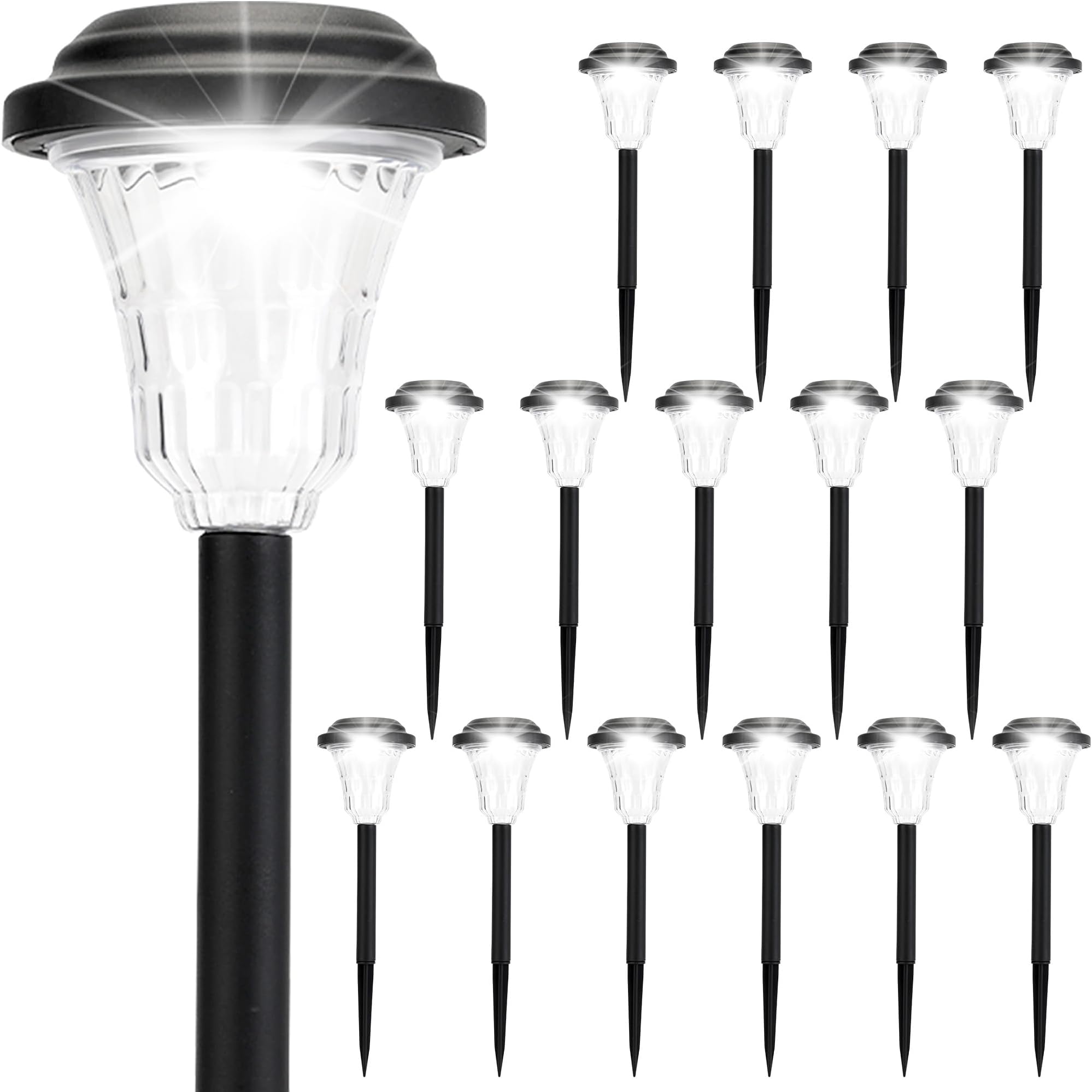 Otdair Solar Pathway Lights Outdoor, 8 Pack LED Solar Lights Outdoor ...