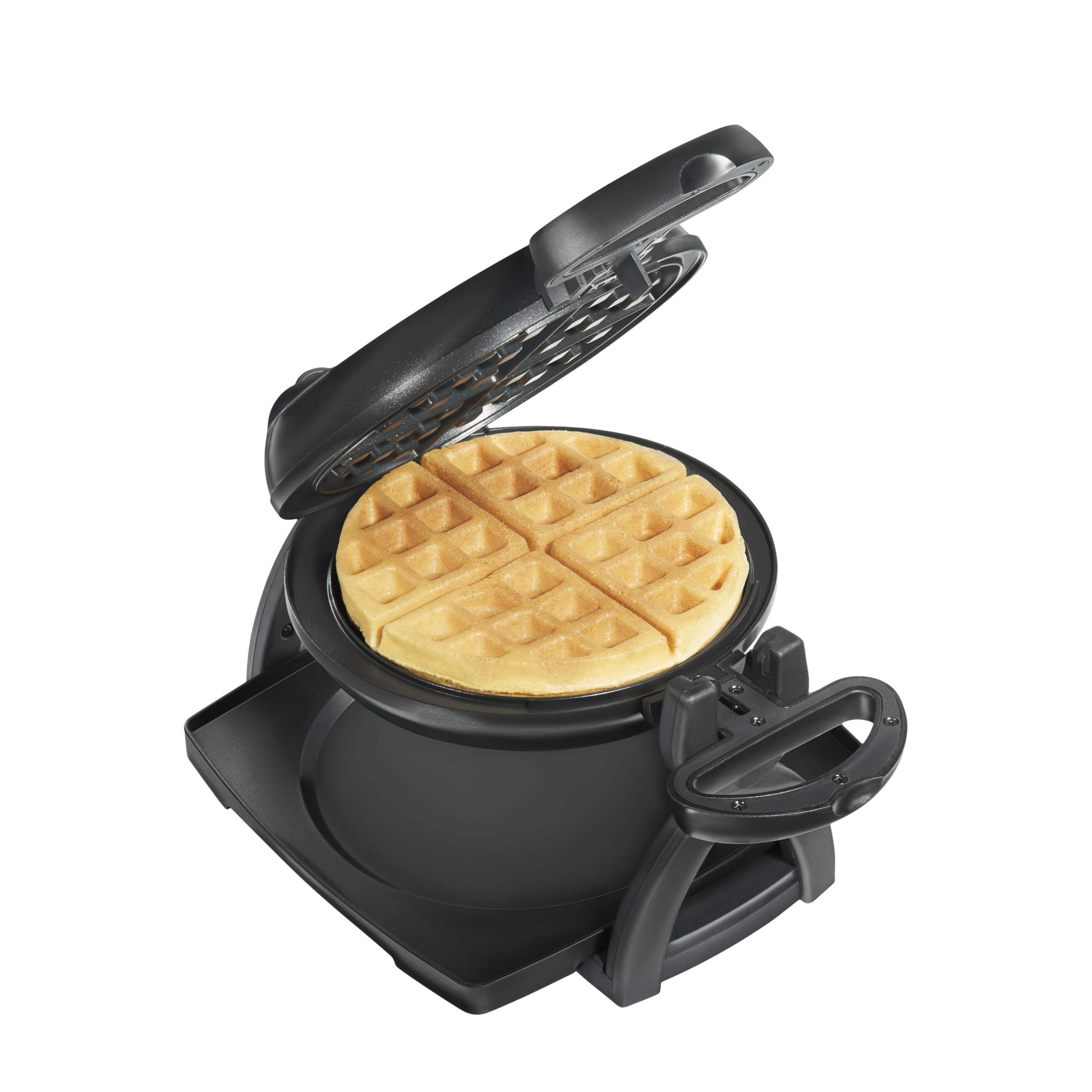 Proctor SilexBelgian Waffle Maker with Nonstick Plates, Single Flip, Cool-Touch Handle and Removable Drip Tray for Easy Cleanup Black (26090PS)