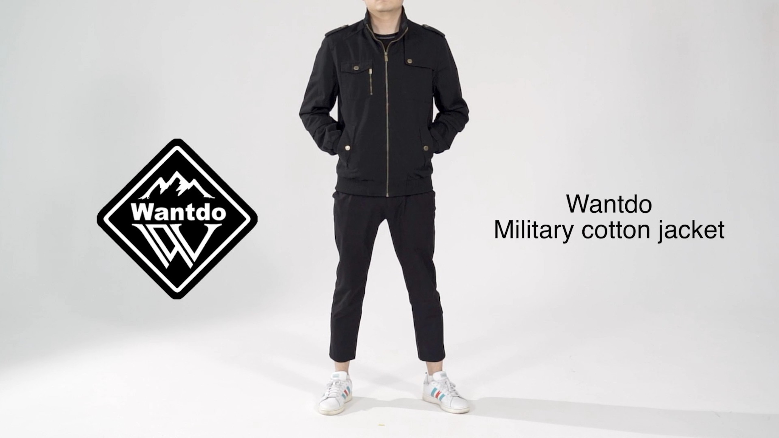 Wantdo Herren Baumwoll Stehkragen 