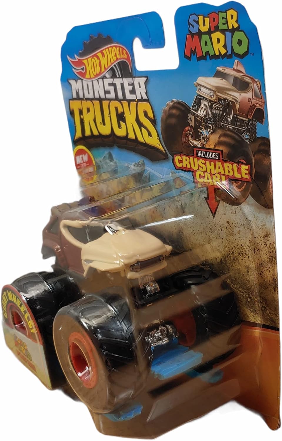 Hot Wheels Monster Trucks 1:64 Scale Super Mario Donkey Kong 30/75 Includes Crushable Car