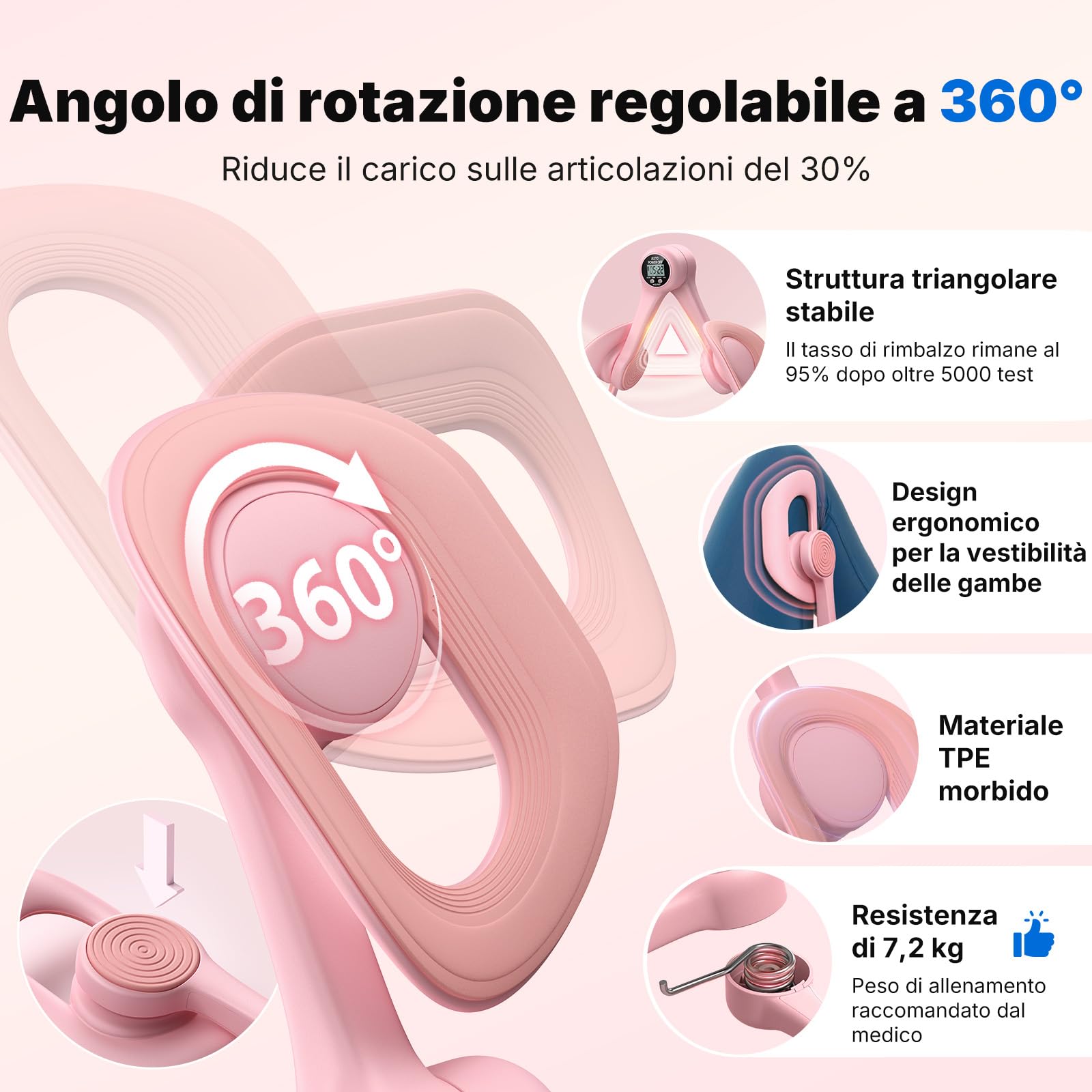 MERACH Thigh Master - Allenatore per cosce, per allenare i muscoli pelvici, per l'interno delle cosce, per la casa, per il rafforzamento del pavimento pelvico per le donne