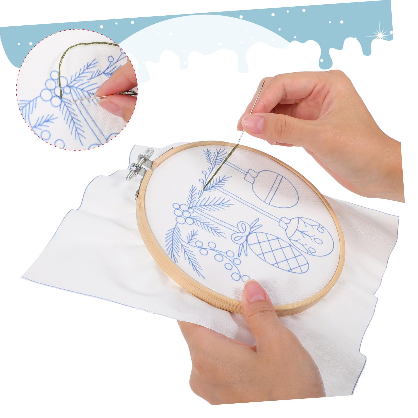 Operitacx Kit de Bordado Navideño y Adornos en Navidad para Principiantes Materiales Resistentes y Patrones Variados Adecuado para Manualidades