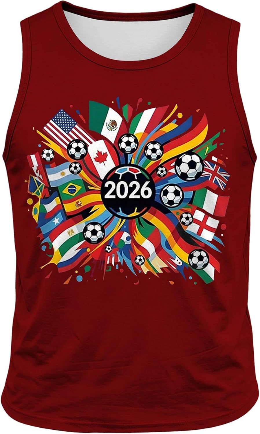 Mens Football Graphic Tank Tops Plus Size Soccer Flag Print Cut Off Tee Summer Fashion Tops Classic Sleeveless Shirts