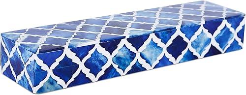 Miniatura 9 de Handicrafts Home Caja decorativa hecha a mano con patrón de chevron - Organizador de almacenamiento, centro de mesa decorativo, recuerdos de