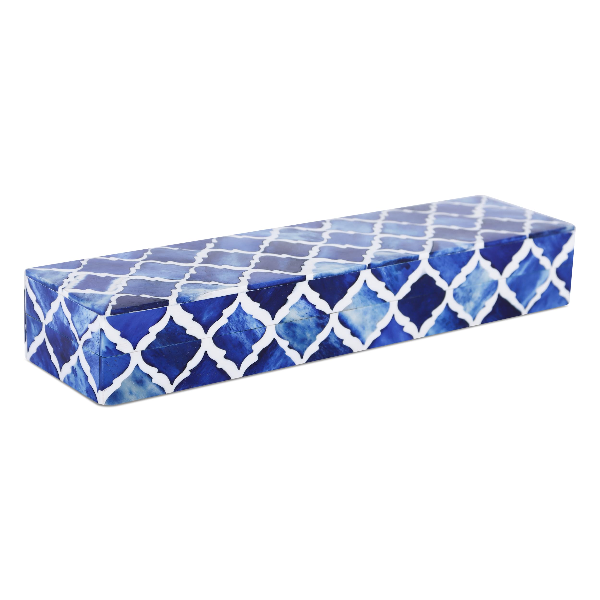 Boîte décorative marocaine bleue, cadeau polyvalent et organisateur de rangement élégant