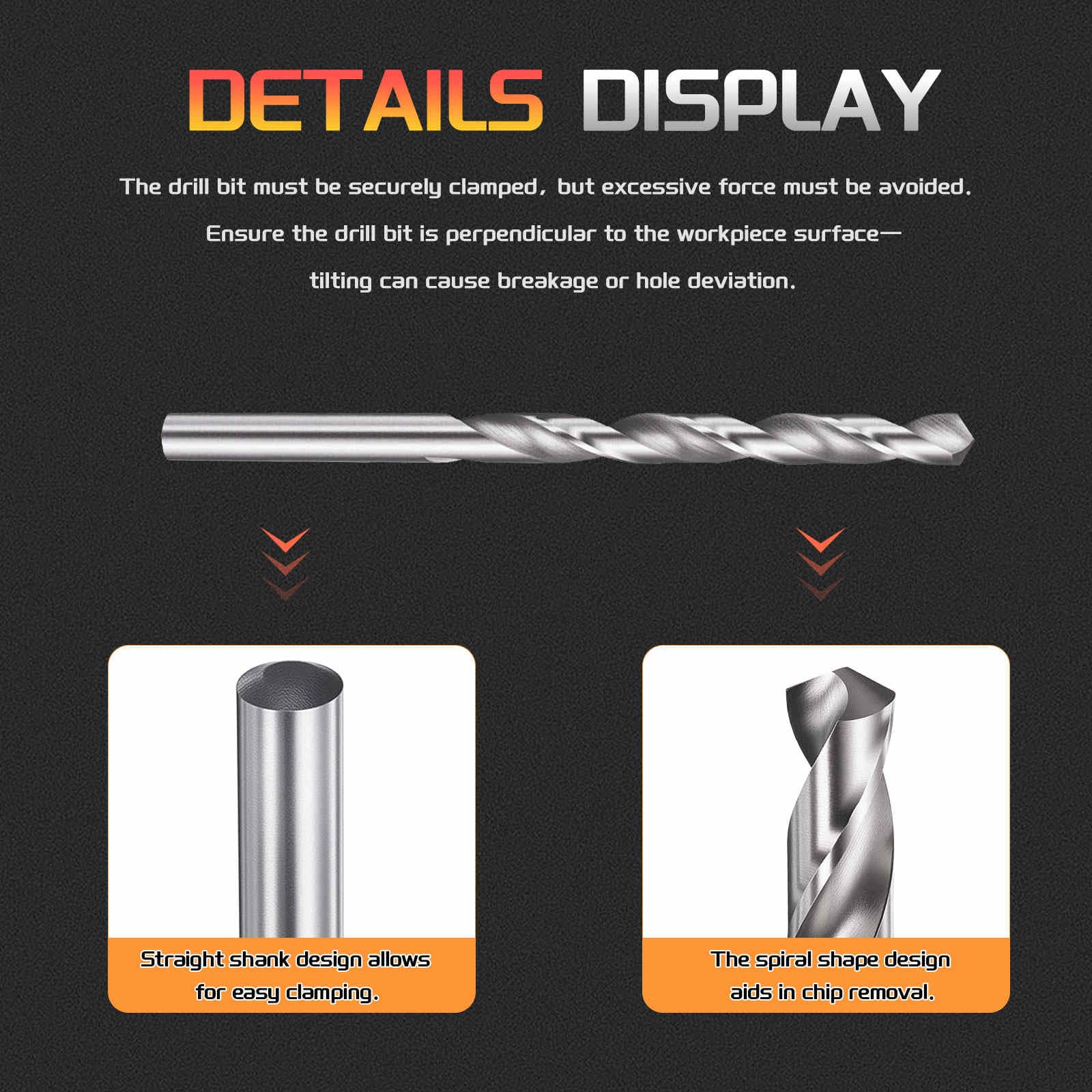 CoCud Drill Bit, 5.5mm Cutting Diameter, 4241 HSS 118° Cutting Angle Uncoated Bright Versatile Jobber Bits - Image 3