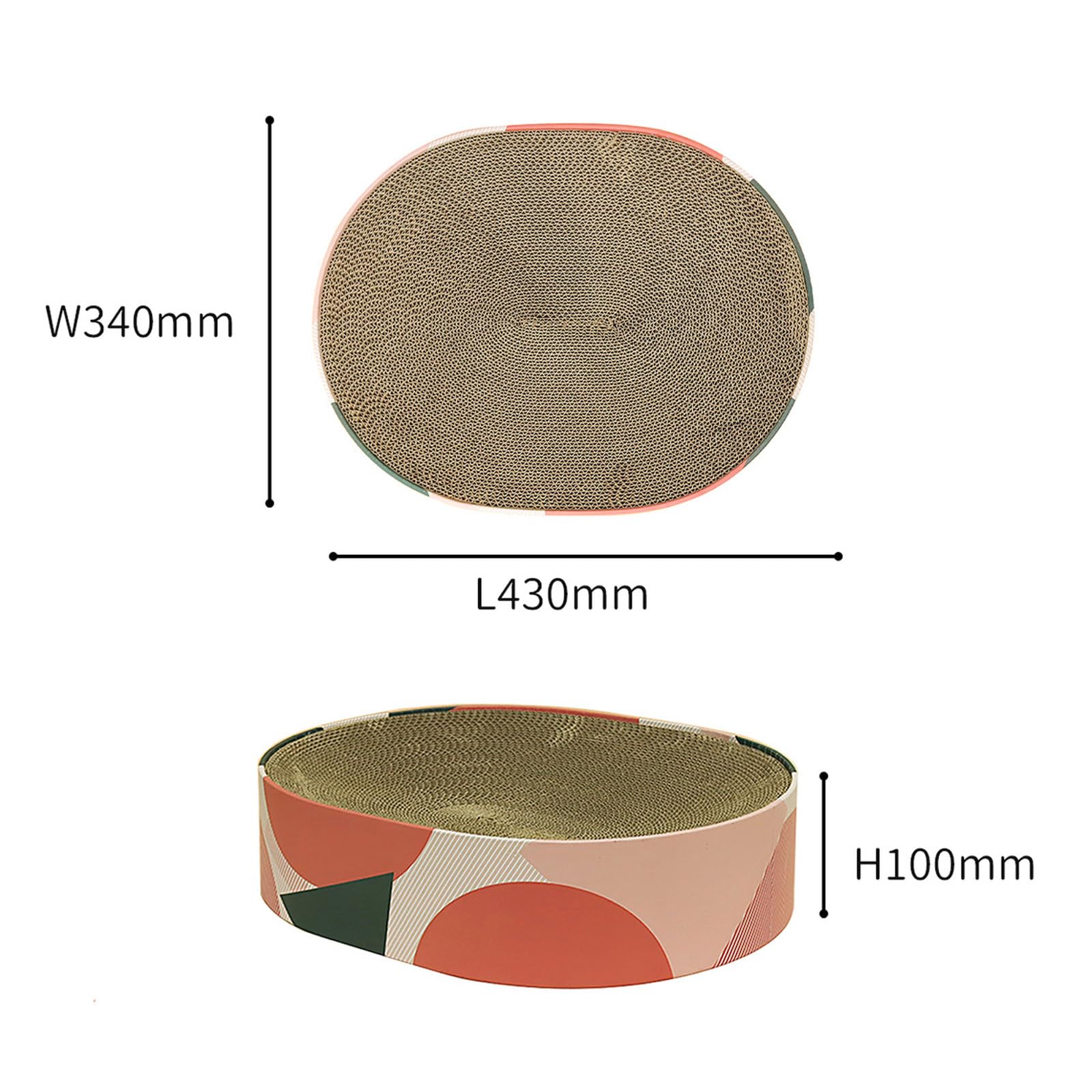 Tablero Rascador Para Gatos, Almohadilla Rascadora Corrugada Ovalada Para Gatos De Interior Que Protegen Muebles, Rascador Para Gatos De Cartón Corrugado, Salón De Cama, Duradero Y Duradero,B