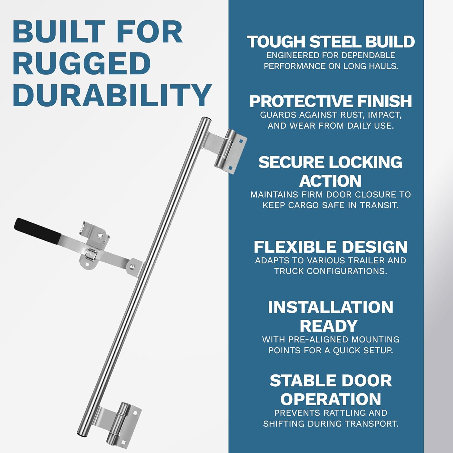 ProCamp 36" Cam Bar Door Lock for Enclosed Trailers & RVs | Heavy-Duty Zinc-Plated Steel Swing Door Latch