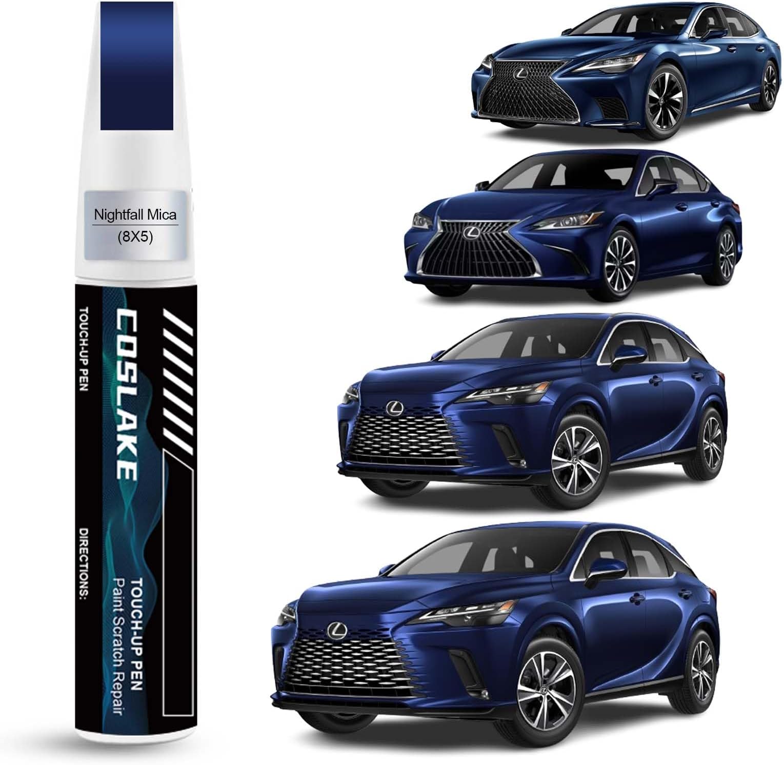 Car Touch Up Paint(Nightfall Mica(8X5)) for Lexus, Car Paint Scratch Repair Kit, Quick & Easy Solution to Repair, 2 in 1 Scratch Remover Pen with Color-Matched