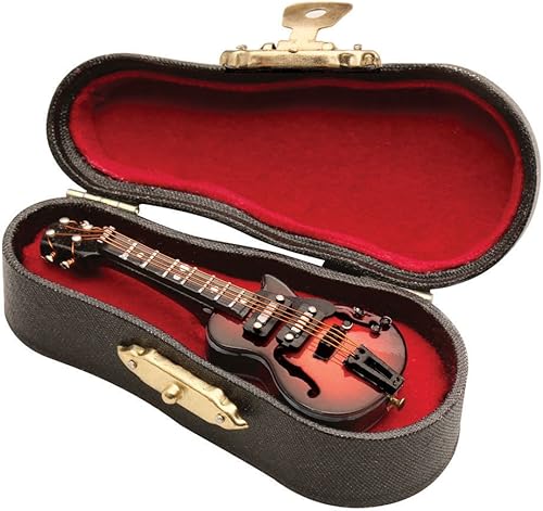 Guitarra eléctrica en miniatura con estuche de 3"