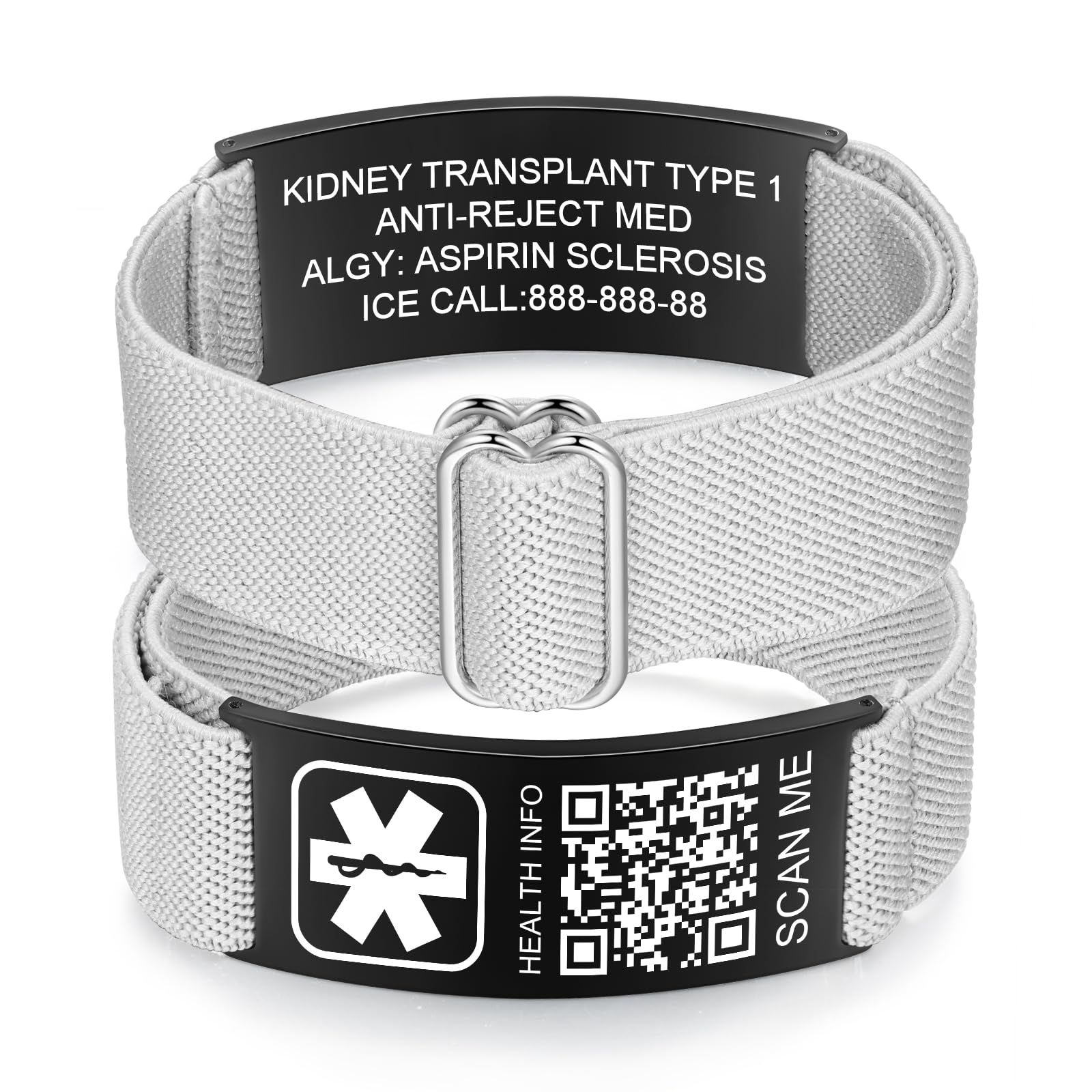 Upgrade Medical Bracelets Men Women with QR Code Medical Alert ID Bracelets