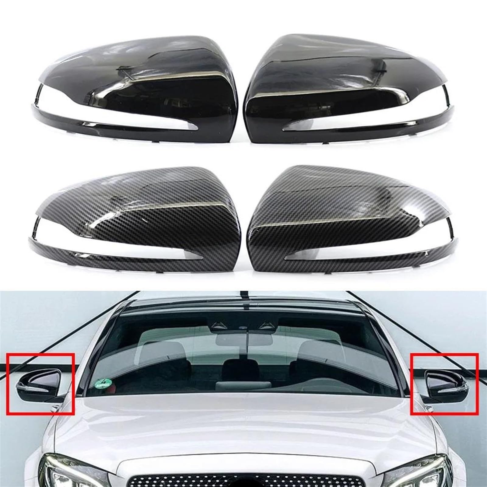 Amazon.com: Car Rearview Sdie Mirror Housing Cover For Mercedes 