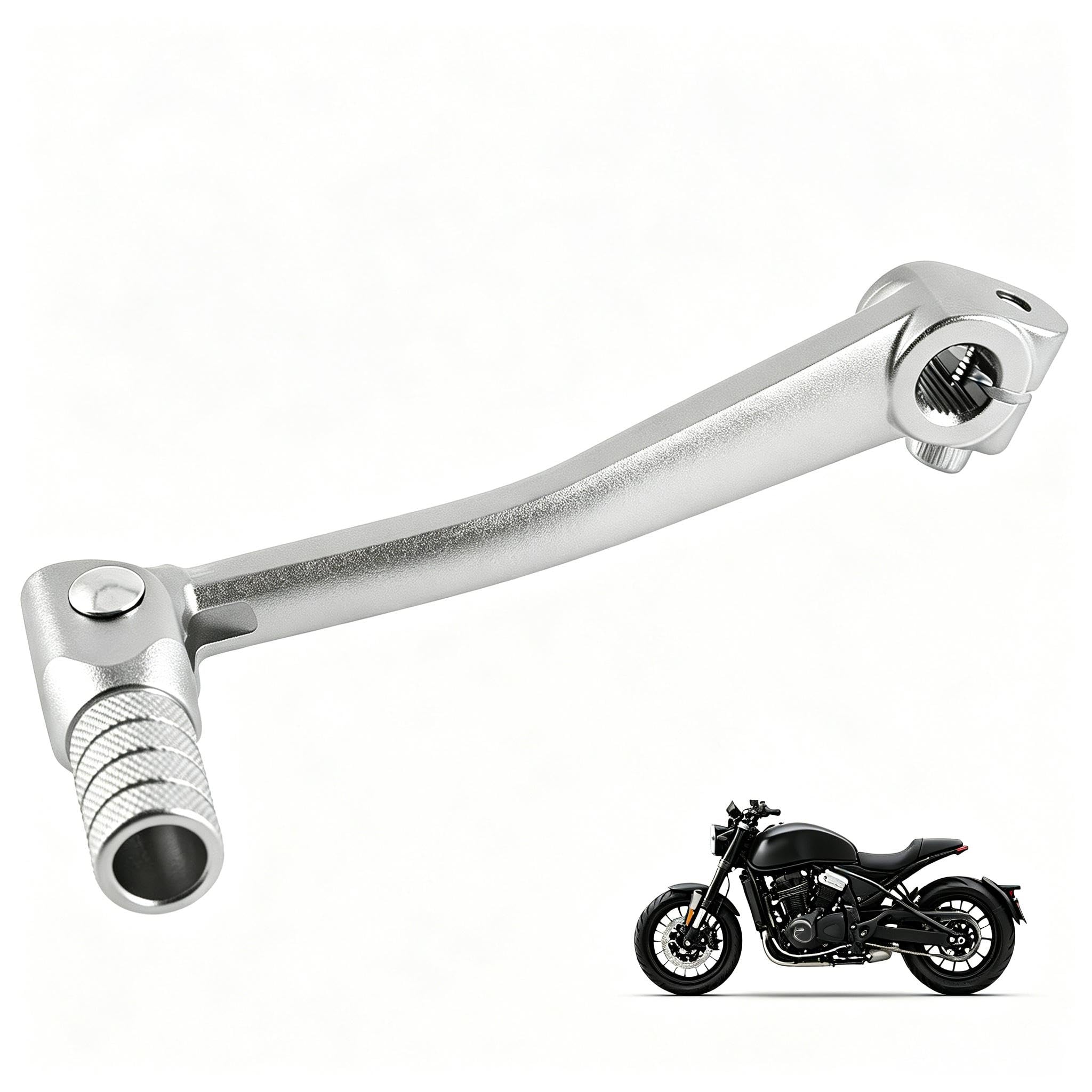 UTLODY Motorcycle Gear Shift Lever for Honda Giorno 2000-2026, Foldable Aluminum Alloy Durable Peg Shifter Accessories(Silver)