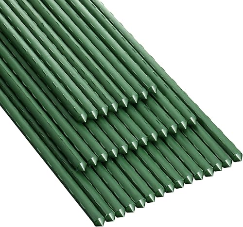 Hotop 35 estacas de jardín, estacas de jardín, soporte para plantas, estacas de metal resistentes para tomate, 47.2 pulgadas