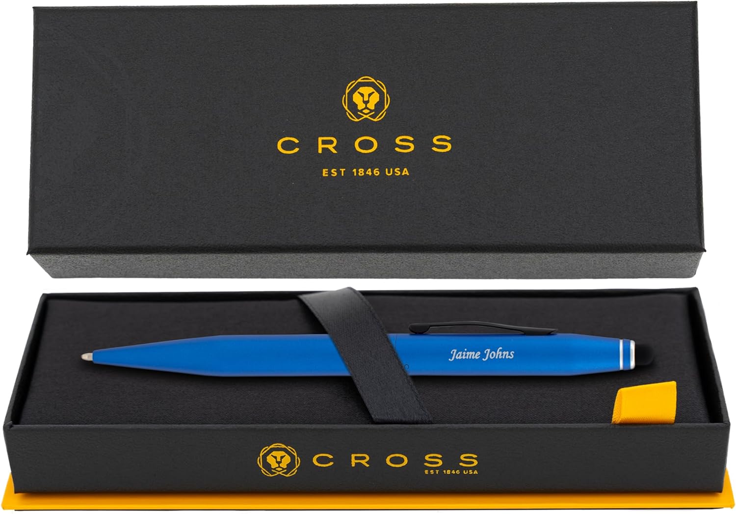 Engraved Cross Pen | Personalized Cross Tech2 Chrome Ballpoint Pen with a Stylus On The Cap. Multifunction Gift Pen with Stylus and Custom Engraving.
